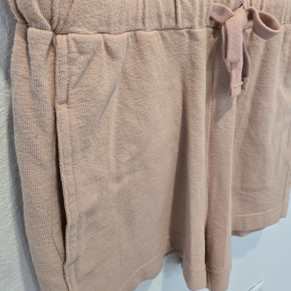 Soft Pink Drawstring Romper